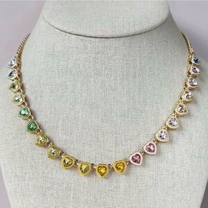 Parklane candy hearts February sparkle box Gold Heart Multicolor Necklace